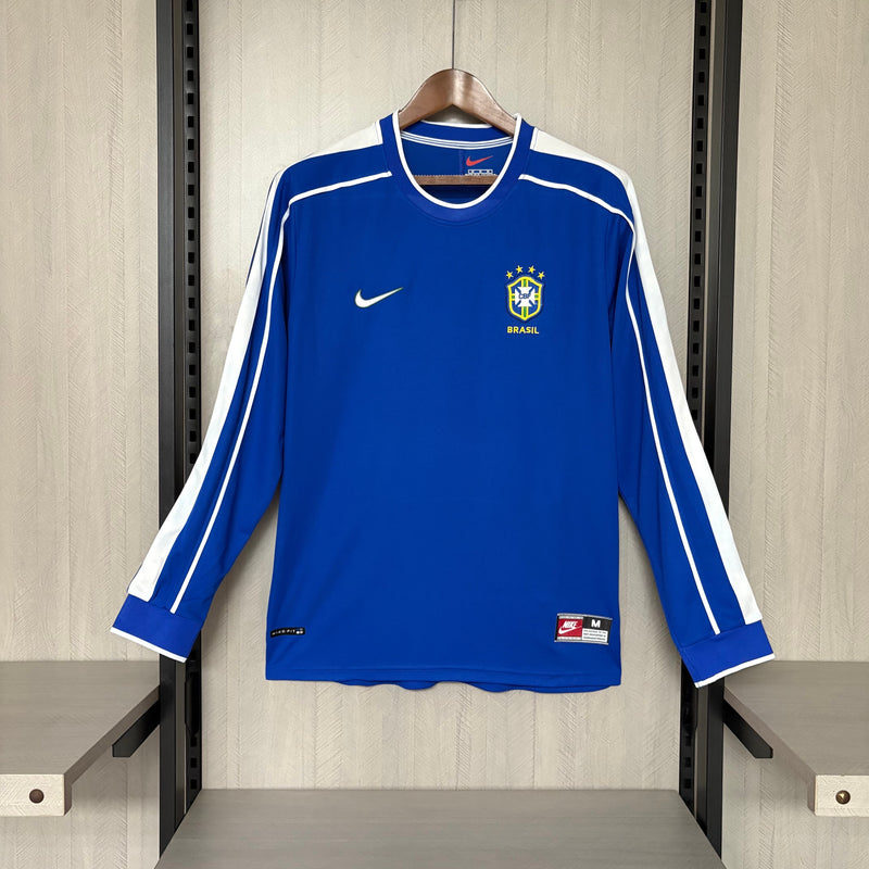 Camisa Seleçao Brasileira II 2002 - Manga Longa  - Versão Retrô