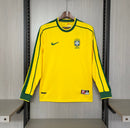 Camisa Seleçao Brasileira 1998 - Manga Longa  - Versão Retrô